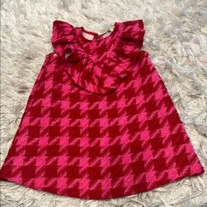 Red and Pink Houndstooth Dress